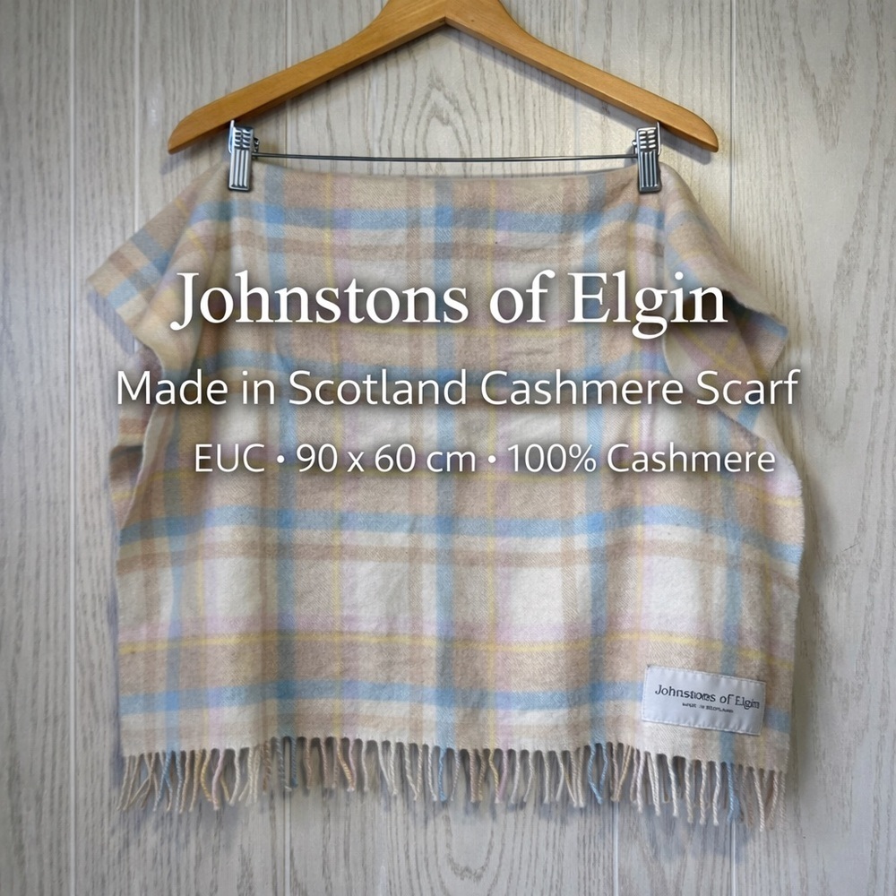 Johnstons of Elgin Made in Scotland Cashmere Plaid Wrap Scarf